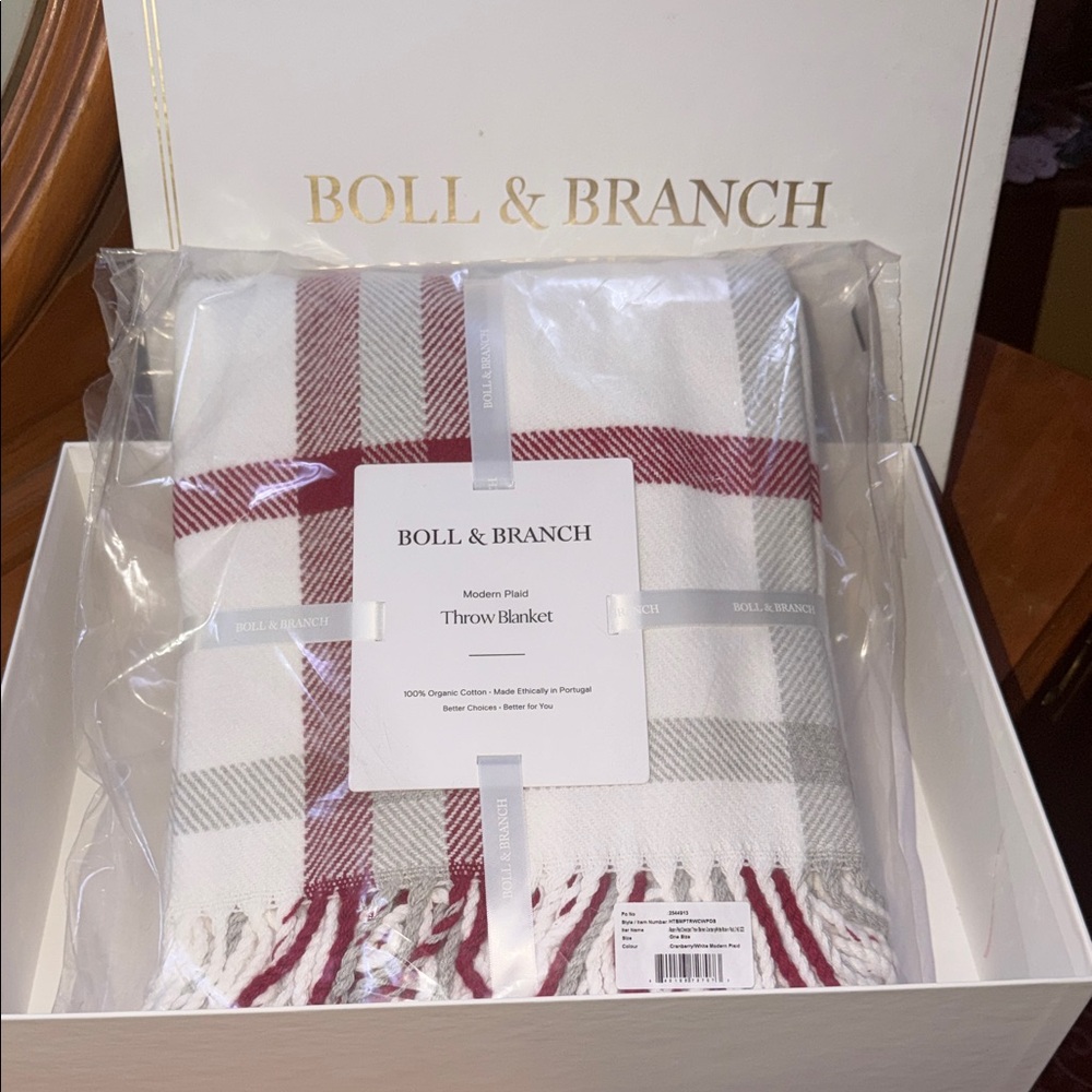 Boll & Branch Modern Plaid Throw Blanket